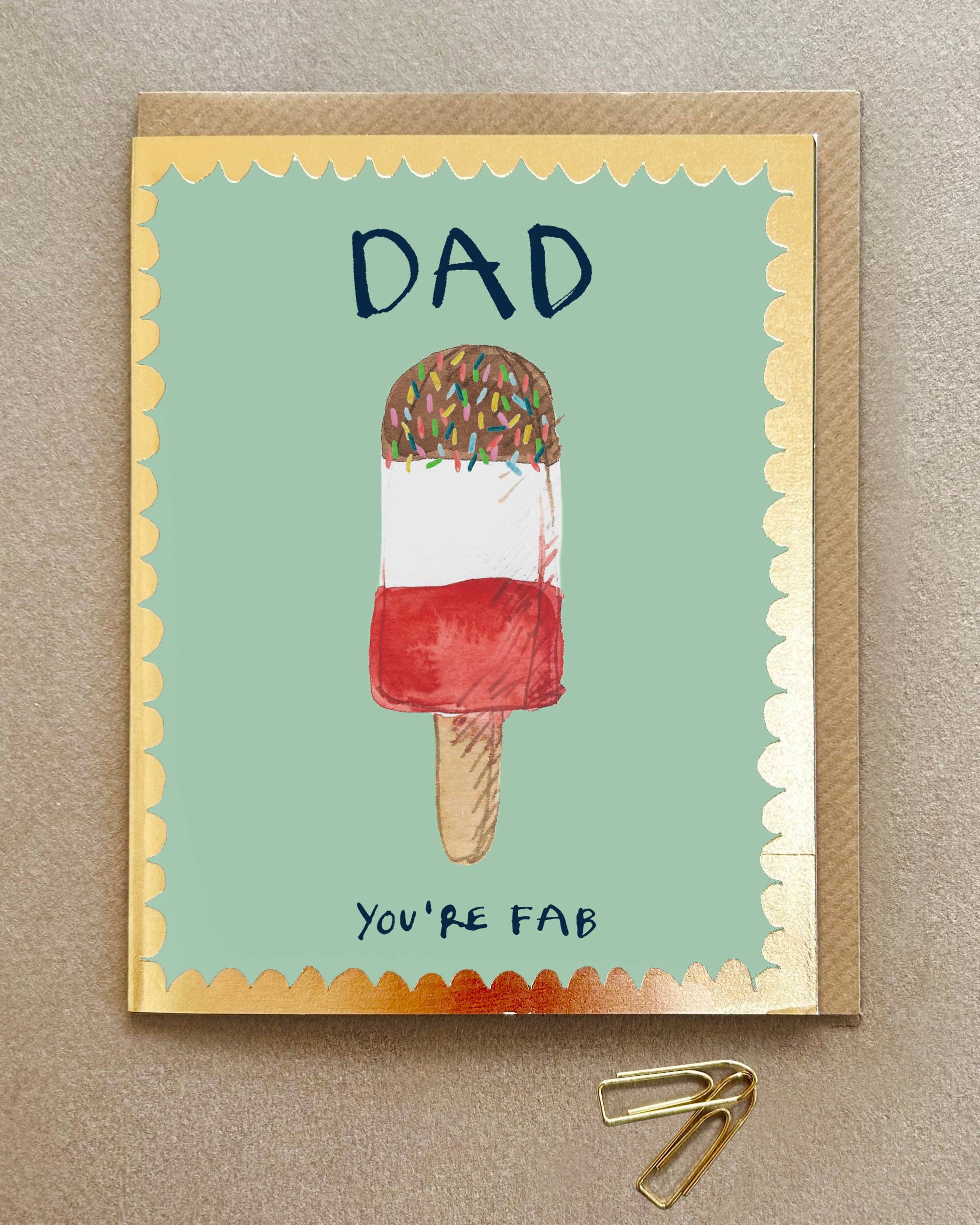 ‘Fab Dad’ Father’s Day Card – Gold Foiled Luxe Matt Card | Gala Collection UK Printed