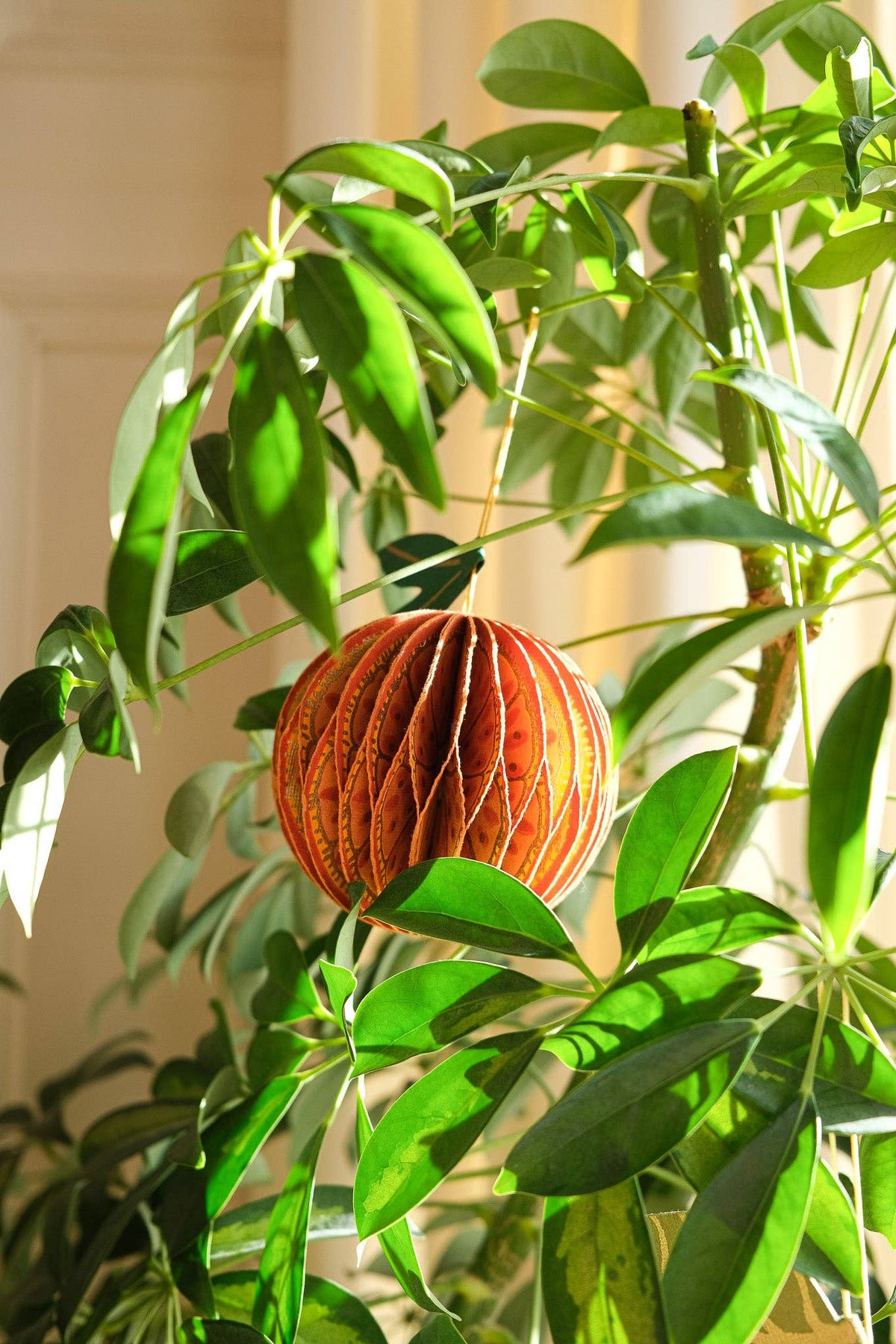 Orange Honeycomb Paper Christmas Decoration