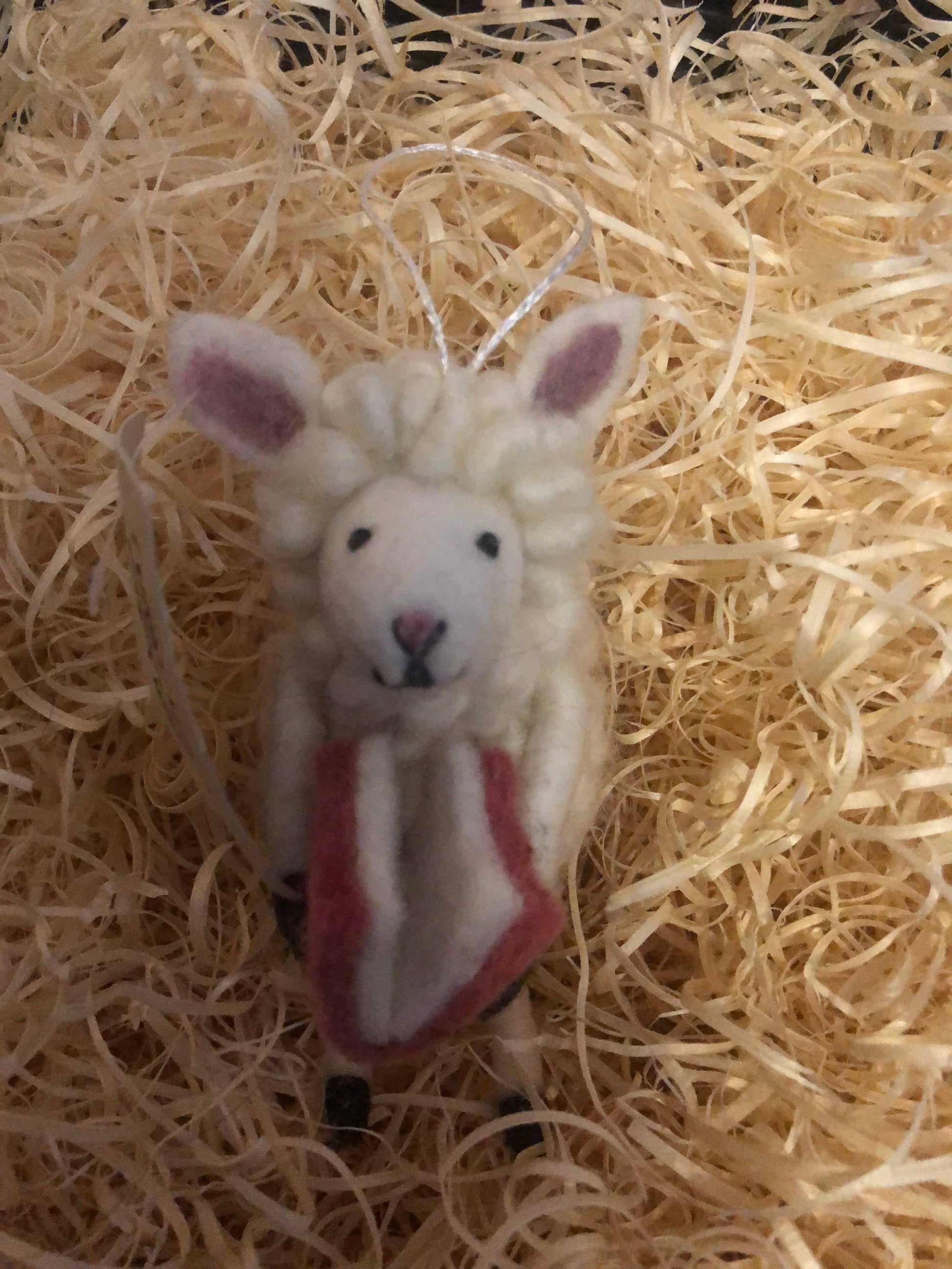 Felt Sheep Reading a Book Decoration Ornaments