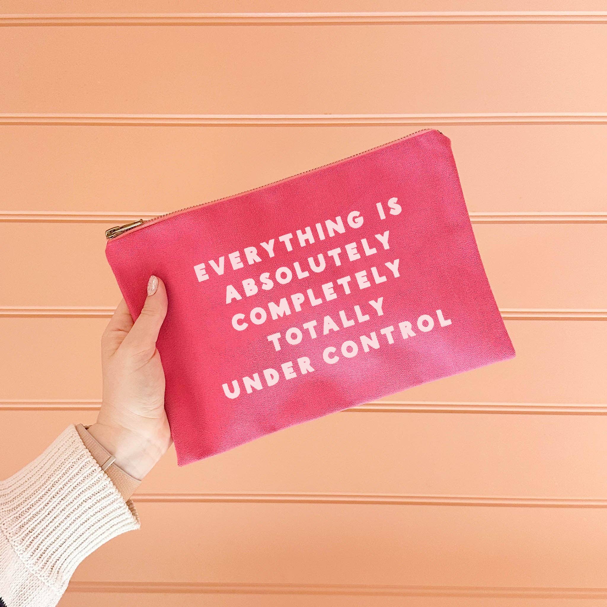 Under Control Bright Pink Canvas Pouch