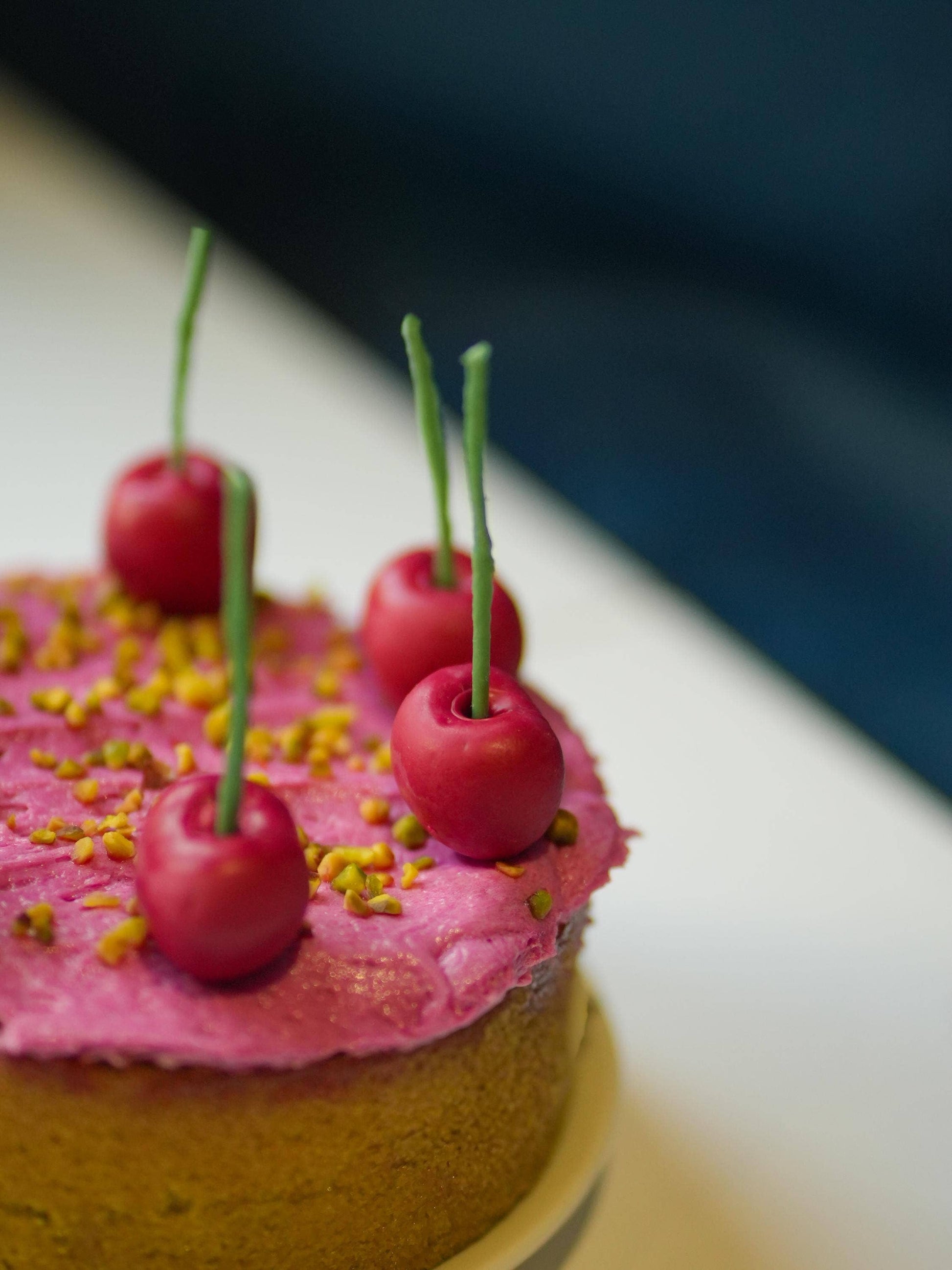 Handmade Cherry Cake Candles Set of Three