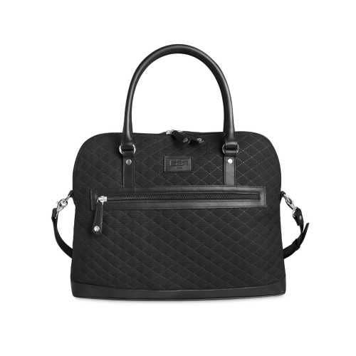 Simona Upcycled Automotive Textile Laptop Bag in Black