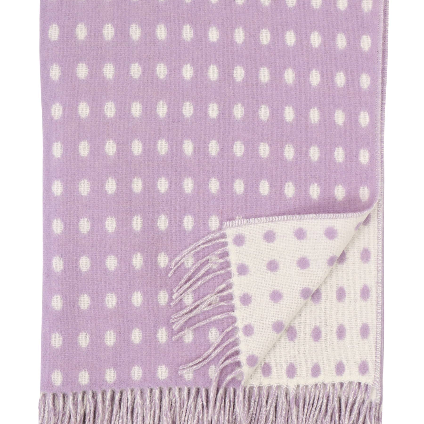 Lilac Spot Merino Lambswool Throw by Bronte by Moon