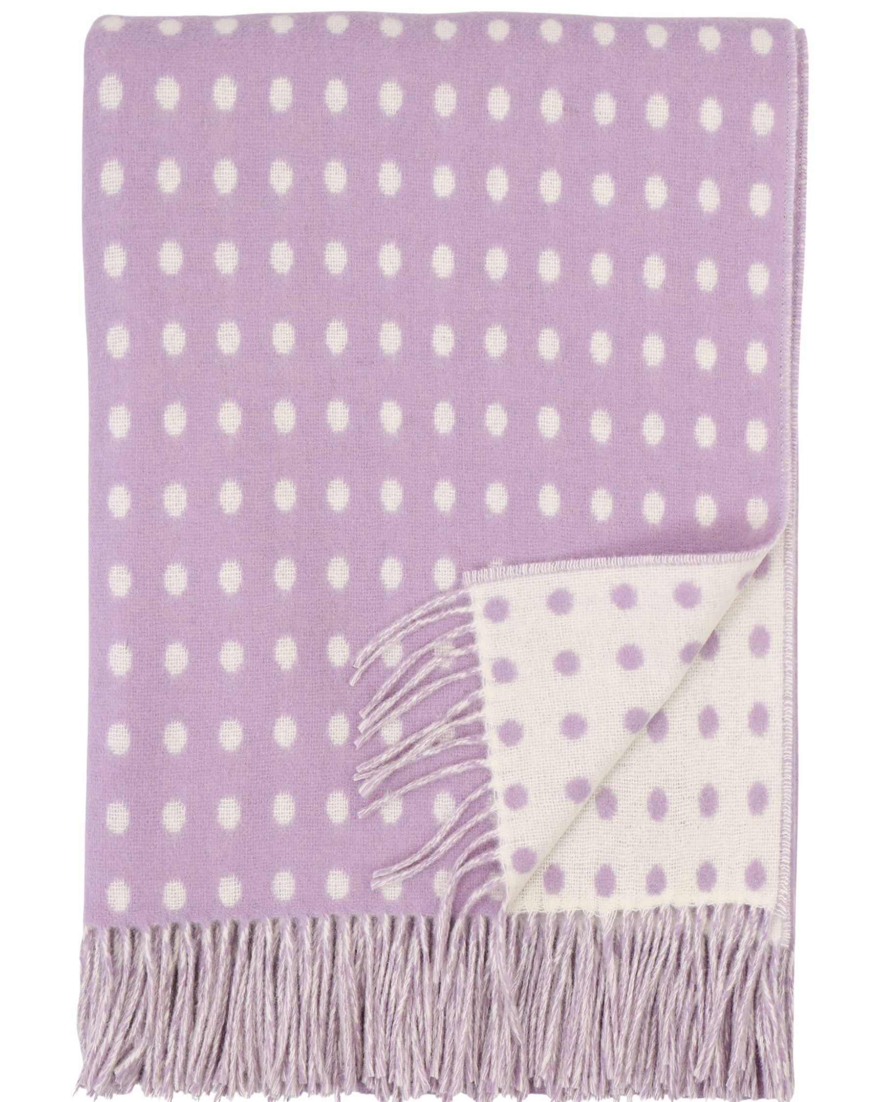 Lilac Spot Merino Lambswool Throw by Bronte by Moon