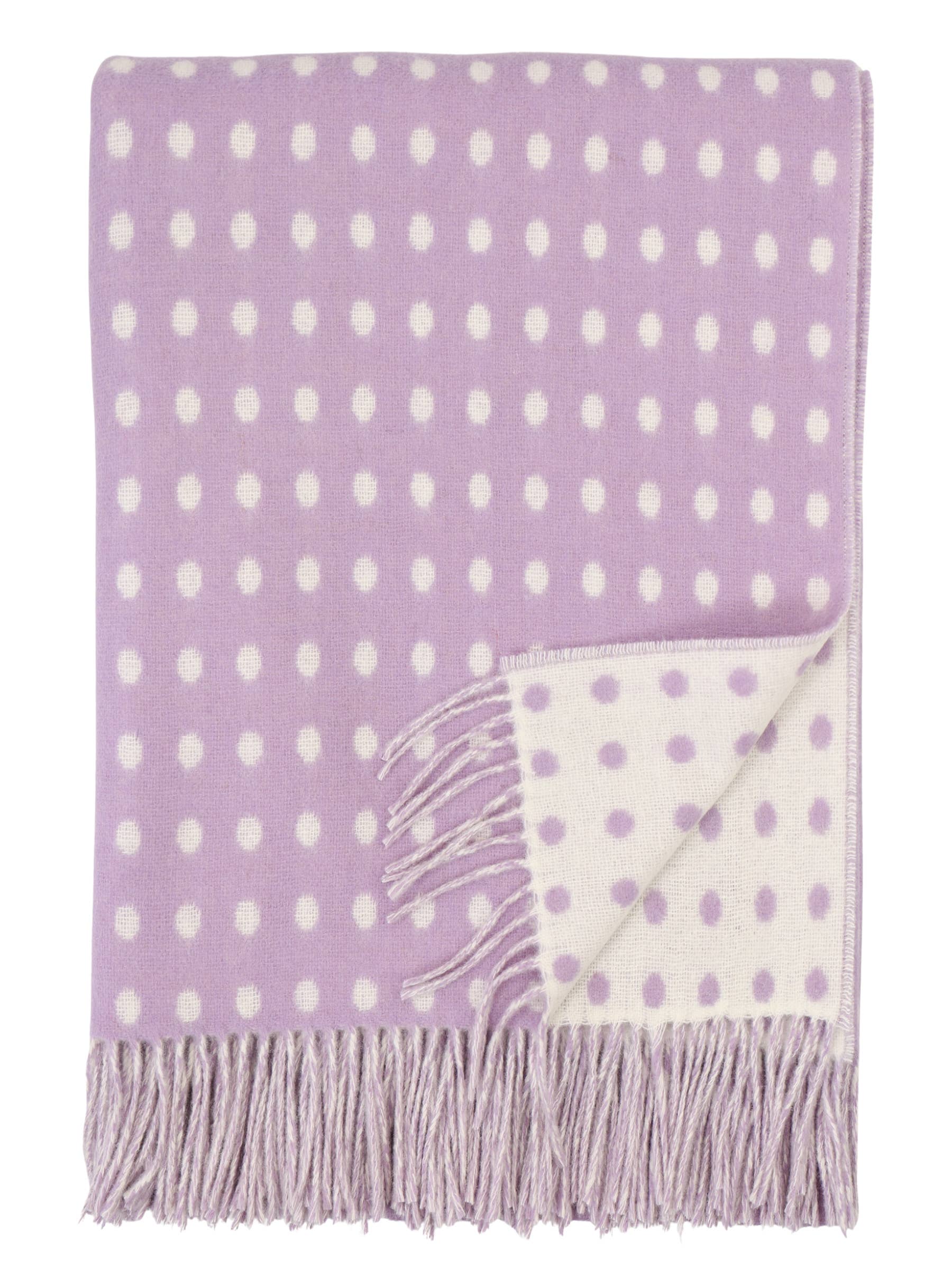 Lilac Spot Merino Lambswool Throw by Bronte by Moon