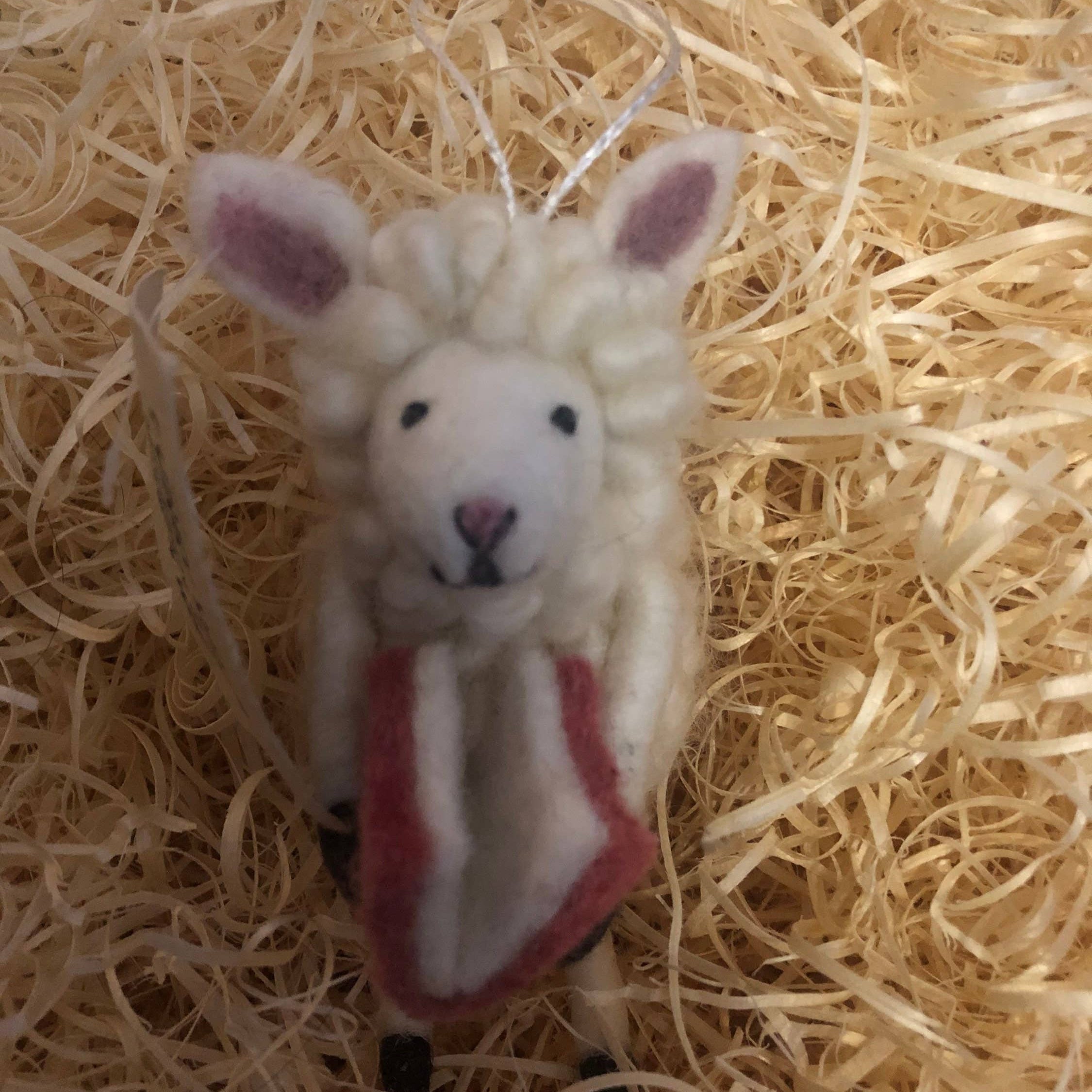 Felt Sheep Reading a Book Decoration Ornaments