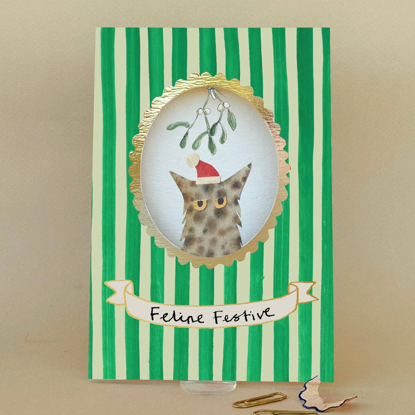 Feline Festive Cat Christmas Card