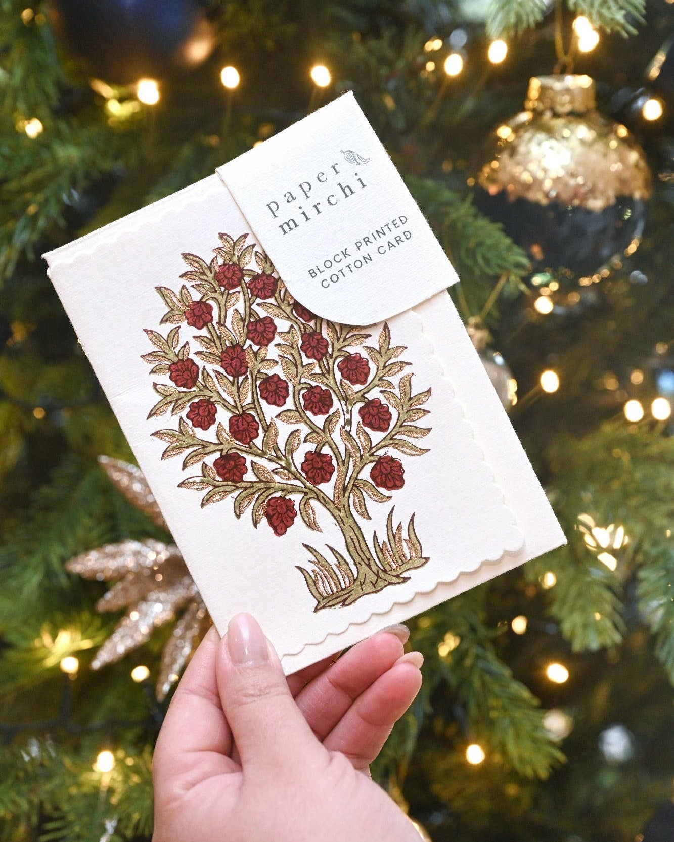 Mogras Scarlet - Hand Blocked Card