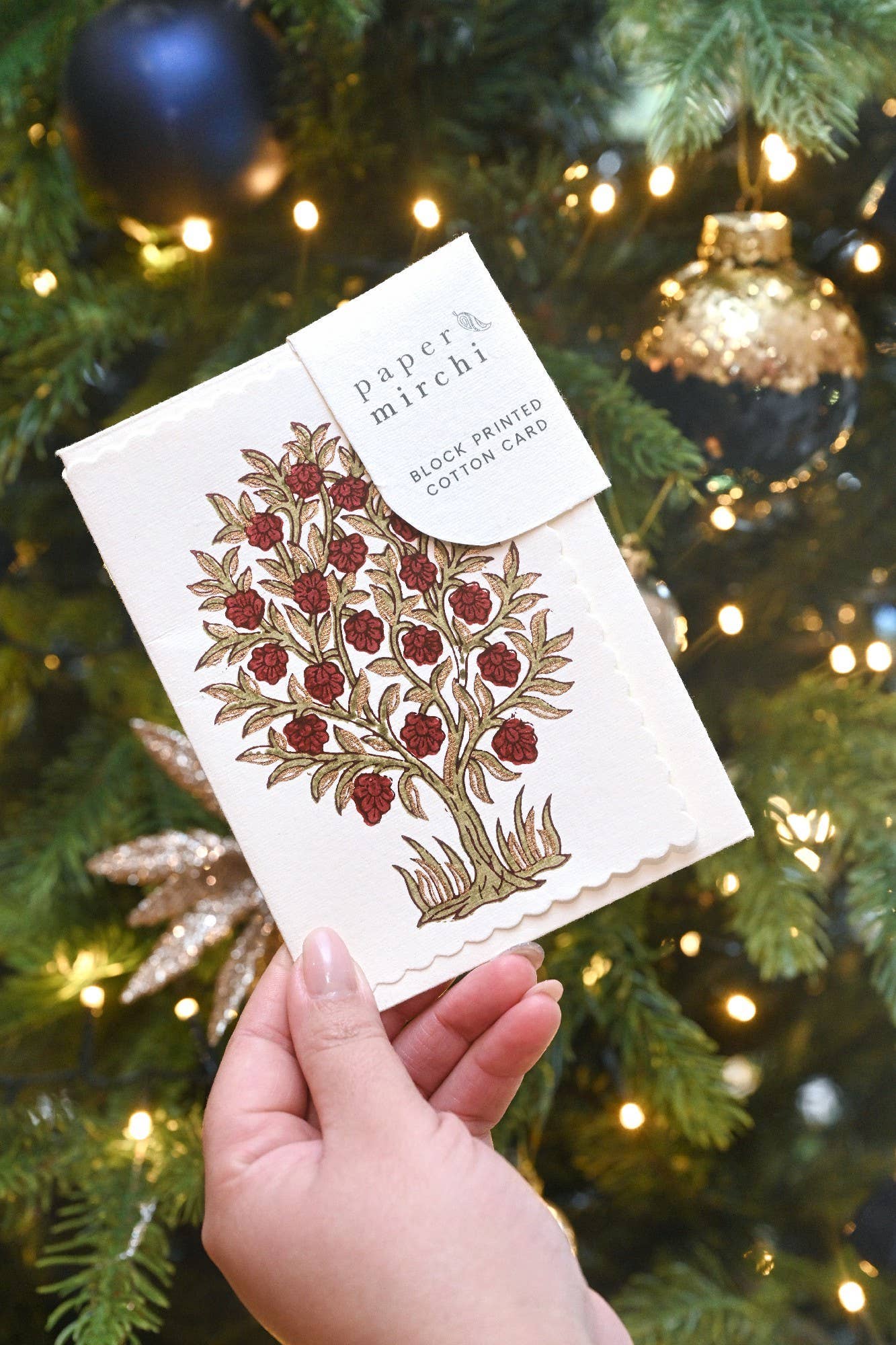 Mogras Scarlet - Hand Blocked Card