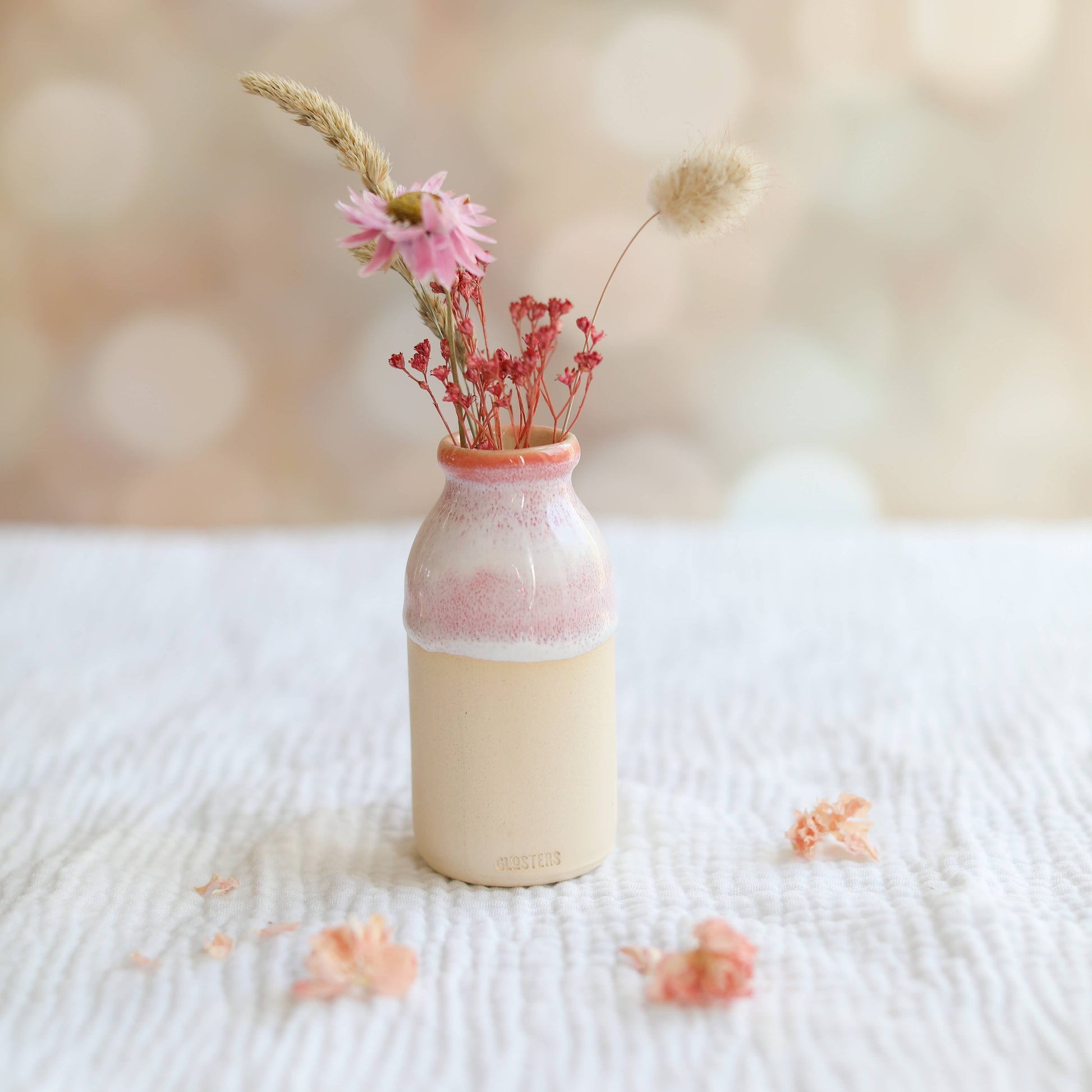 Ceramic Milk Bottle Vase Pea Green - Handmade Ceramic Vase