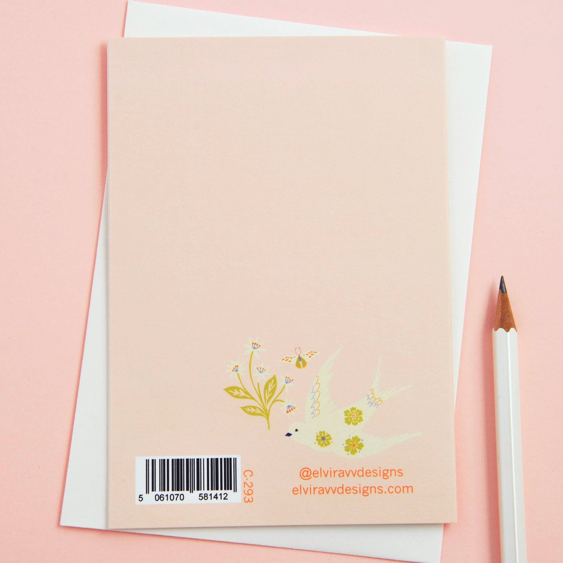 New Baby Card – Yellow Floral & Dove Design | Eco-Friendly UK Printed Greeting Card