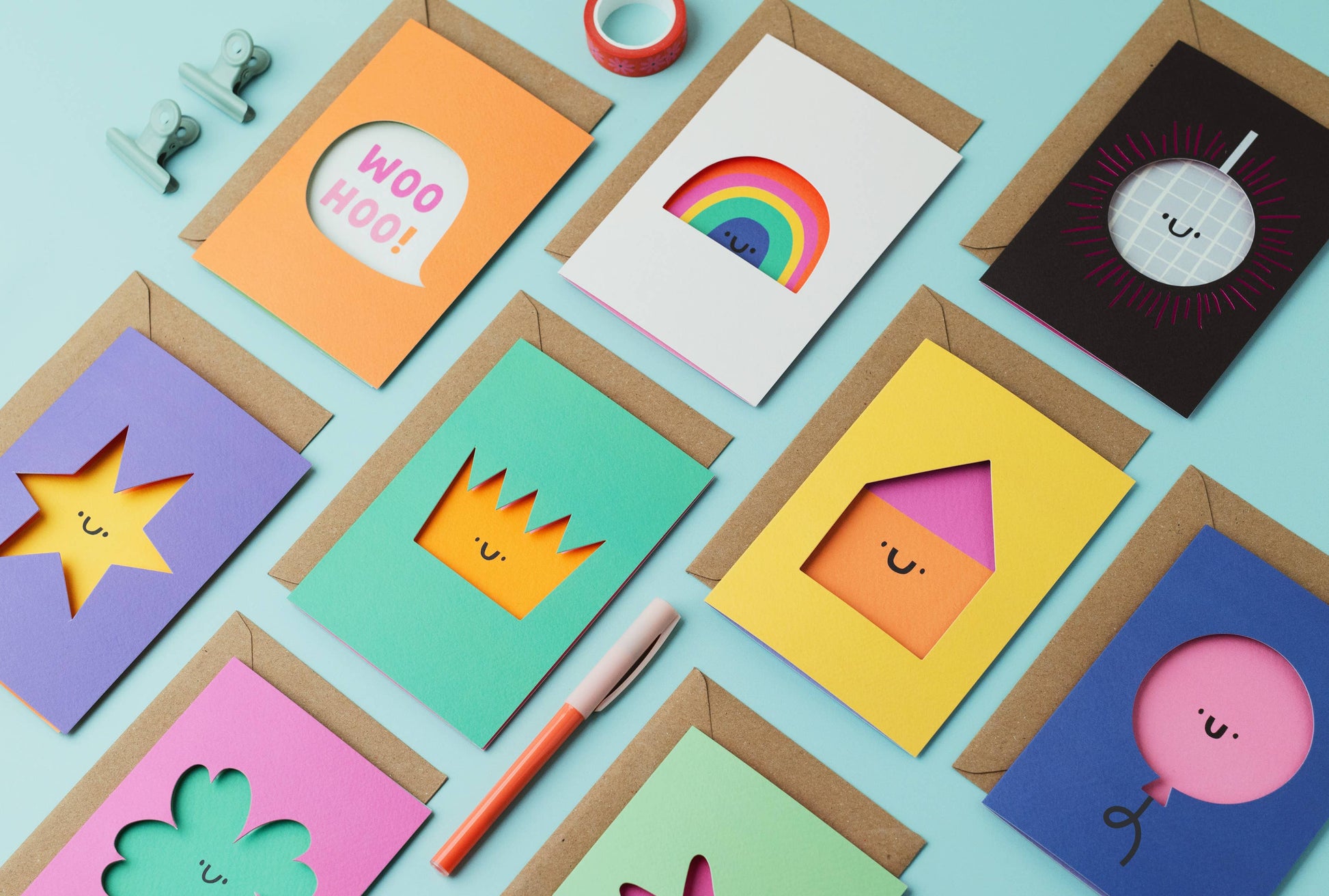 Rainbow Die Cut Greeting Card – Colourful All Occasion Card