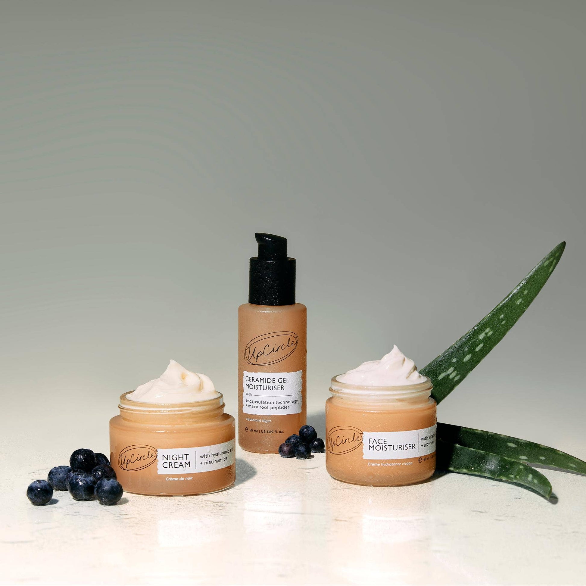 Cooling Gel Moisturiser with Ceramides and Maca Root Peptides by UpCircle Beauty