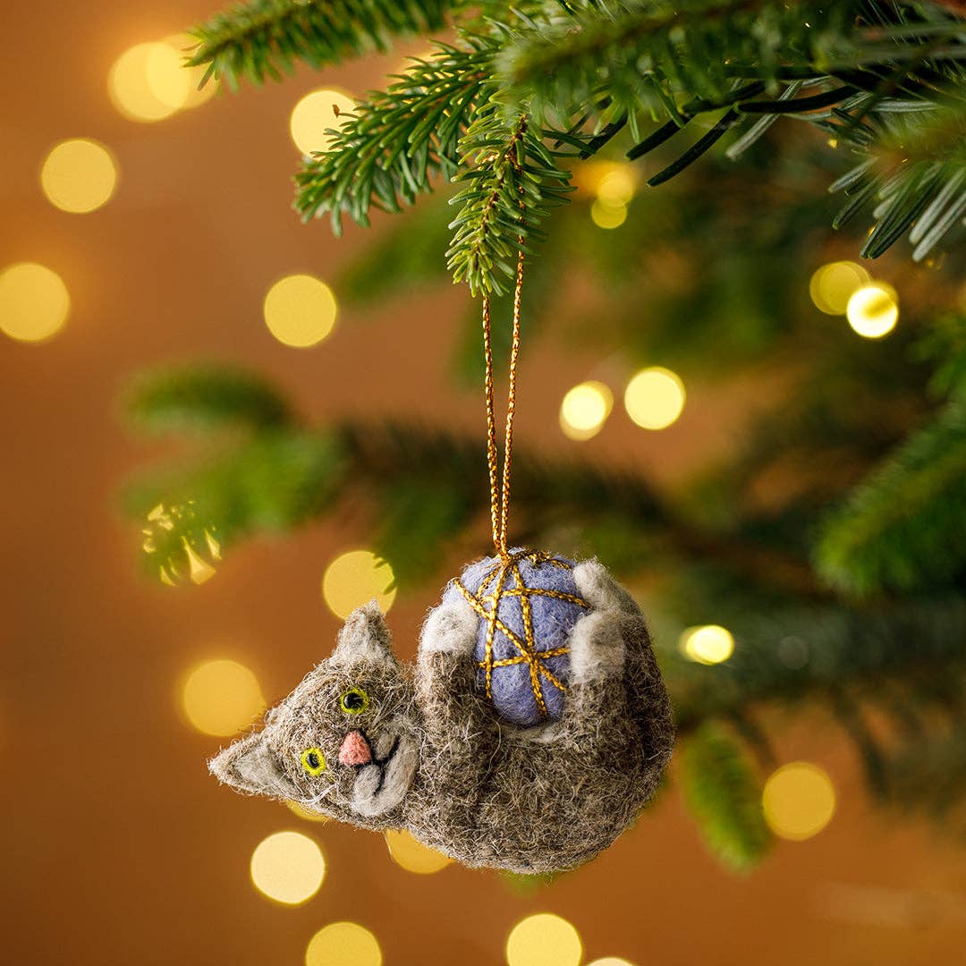 Cordelia Cat Felt Christmas Decoration