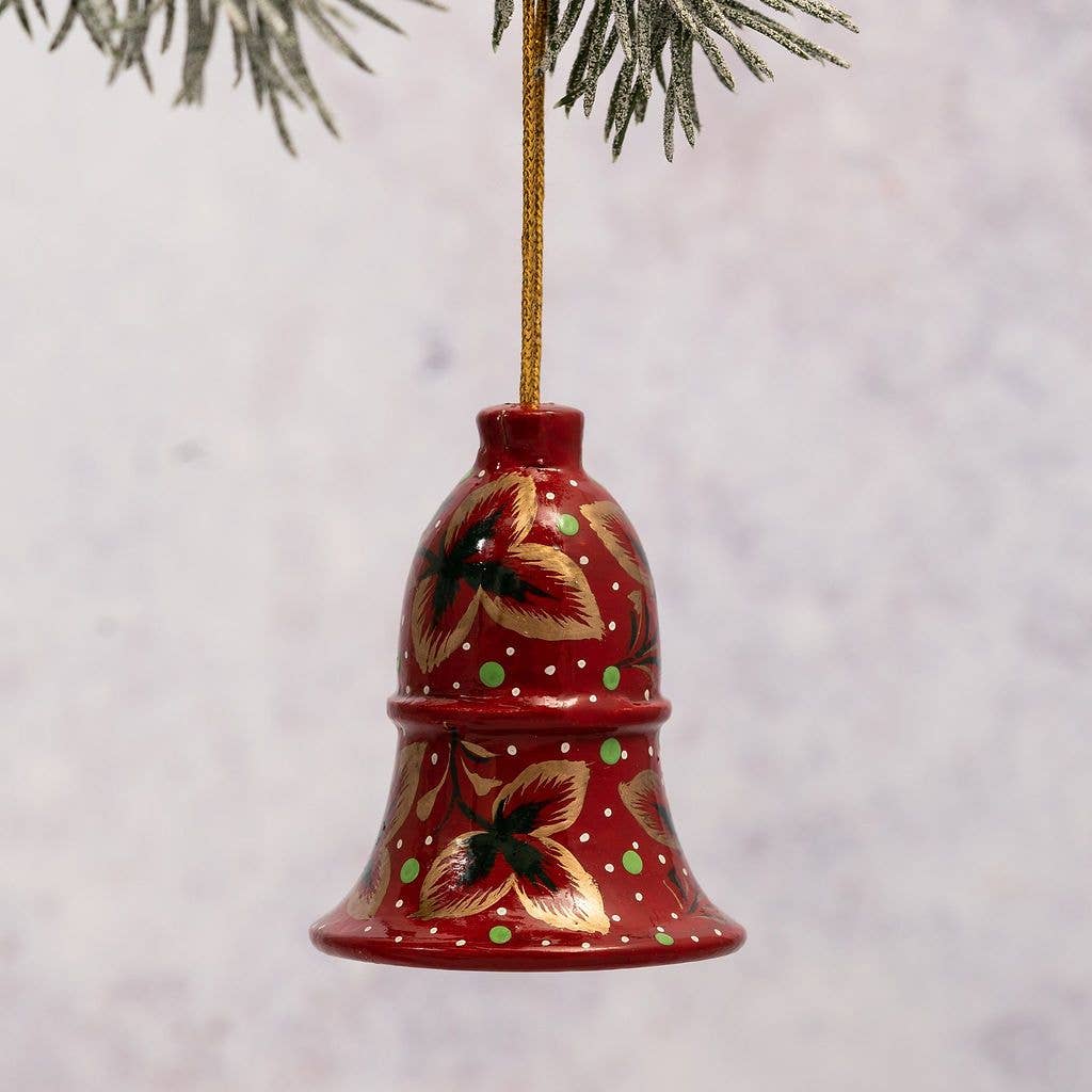 Red and Gold Hanging Bell Christmas Decoration
