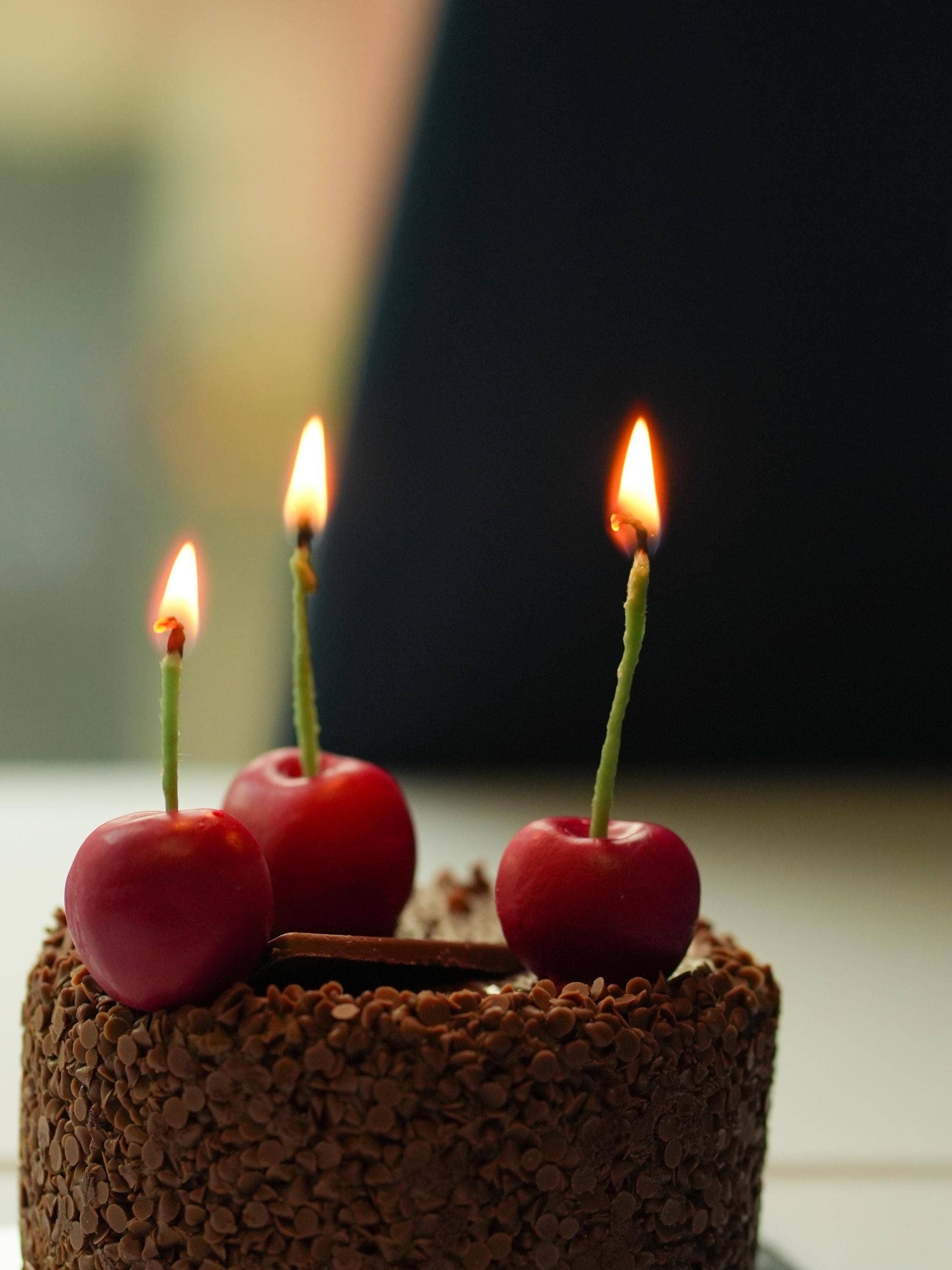 Handmade Cherry Cake Candles Set of Three