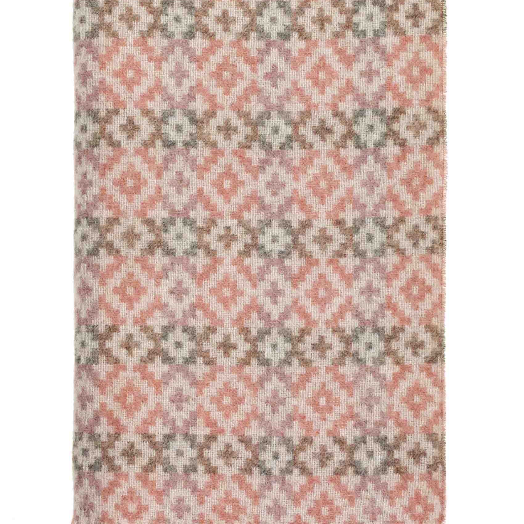 Dartmouth Pure Wool Throw: Coral