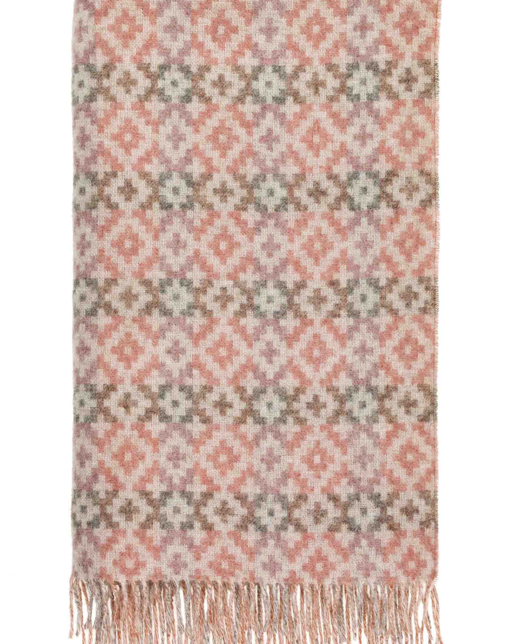 Dartmouth Pure Wool Throw: Coral