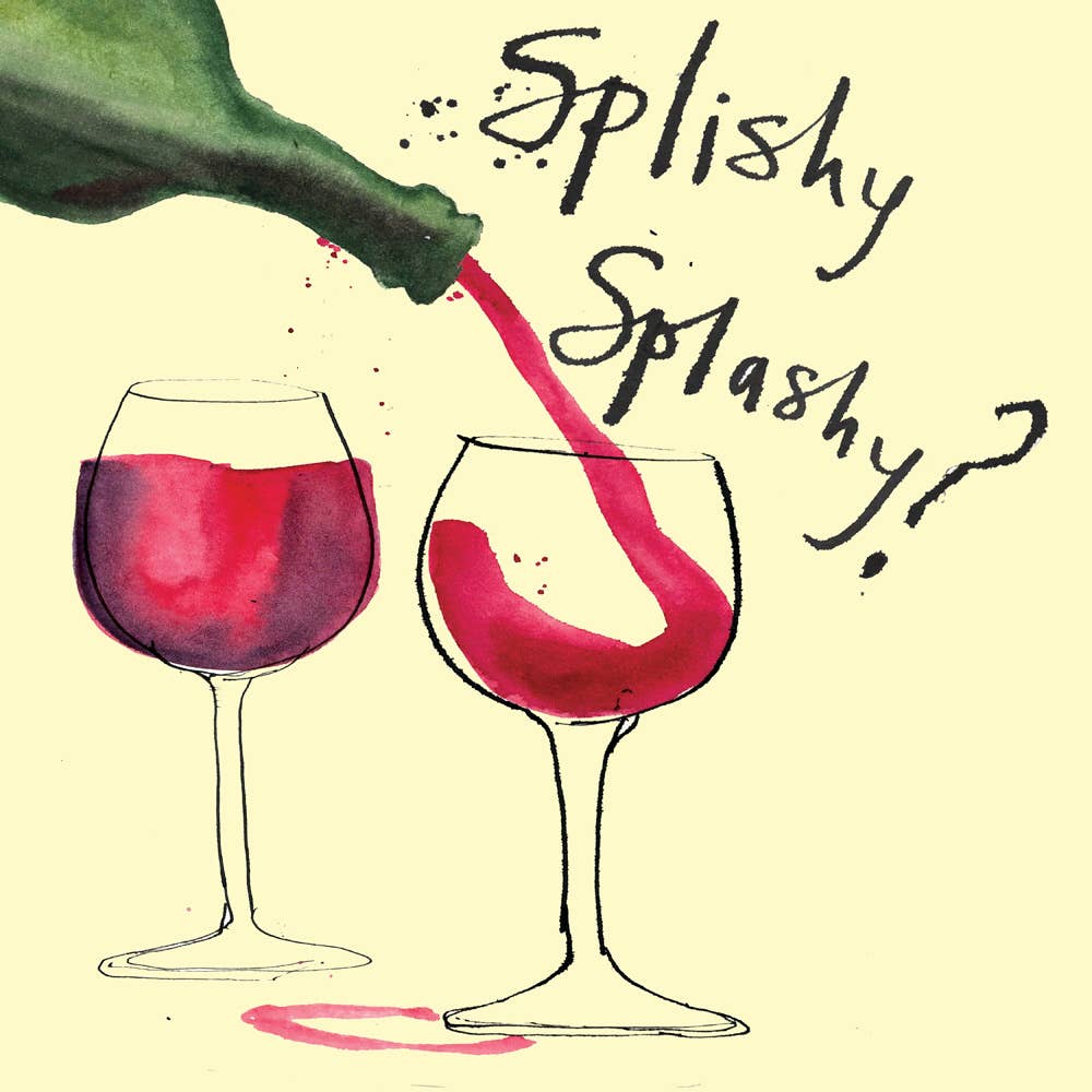 ‘Splishy Splashy’ Wine Card by Poet and Painter – FSC Matt Square Greeting Card UK Printed