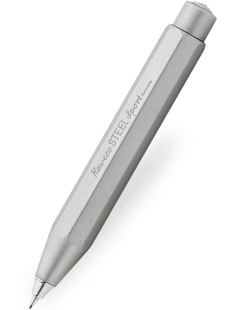 Kaweco Steel Sport Rollerball Pen – Stainless Steel Pocket Pen | Medium Black | Gift Tin