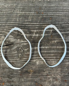 Sterling Silver Irregular Oval Hoop Studs