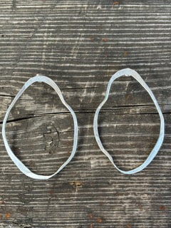 Sterling Silver Irregular Oval Hoop Studs