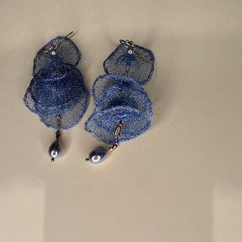 Blue Mesh Earrings