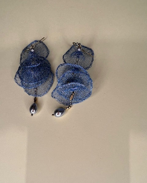 Blue Mesh Earrings