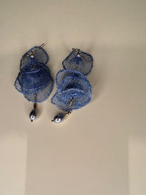 Blue Mesh Earrings