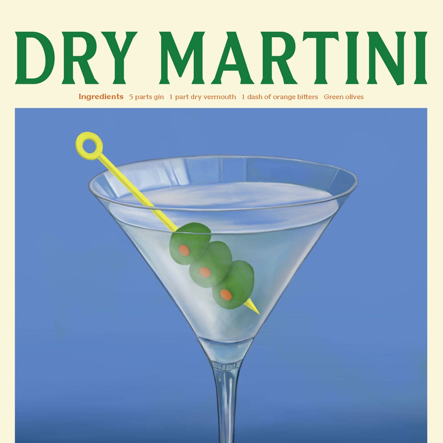 Dry Martini Greetings Card