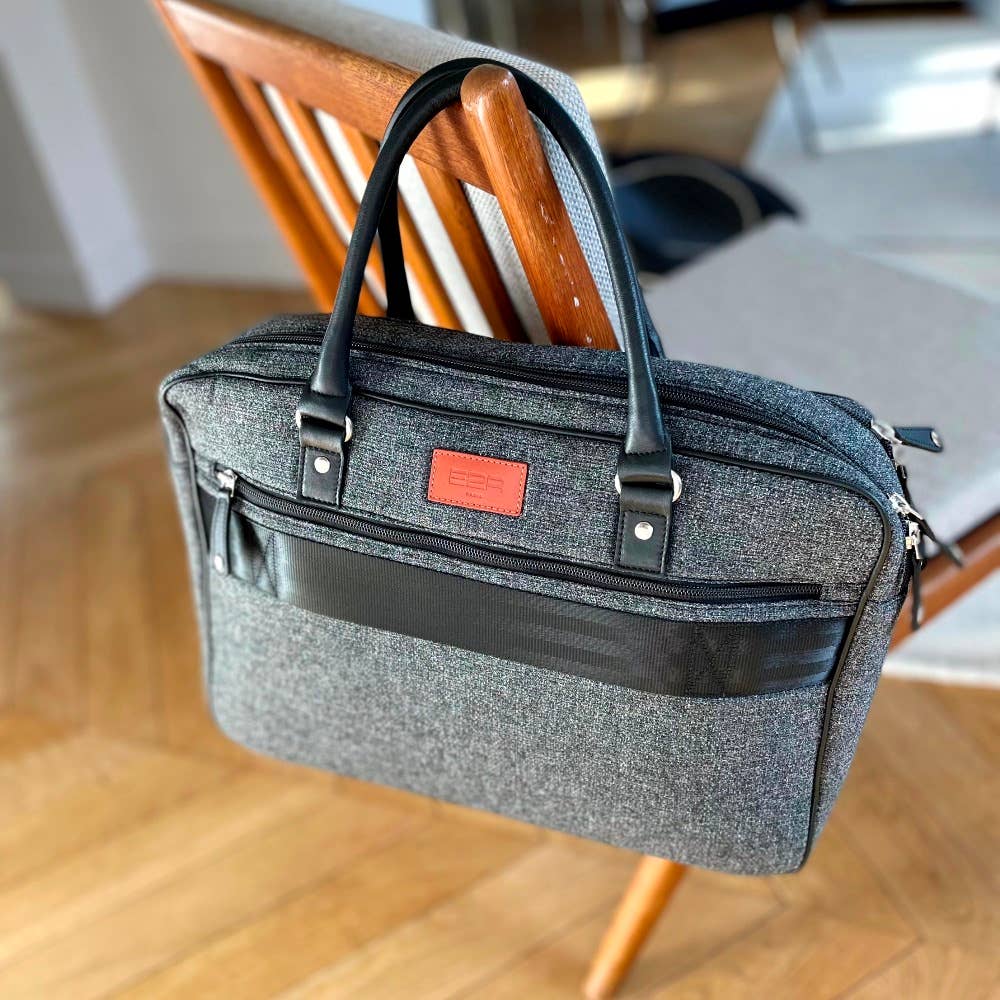Williams Computer Bag in Grey Leather