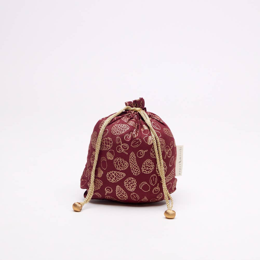 Medium Fabric Gift Bags Drawstring- : Medium - H23cm x W19cm, Scarlet Woodland