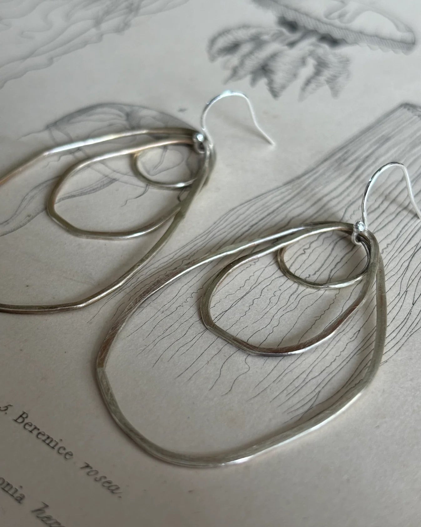 Triple Irregular Hoop Earring - Sterling Silver