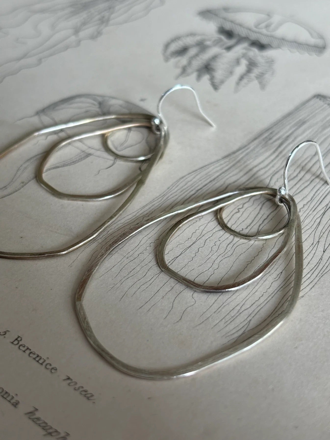 Triple Irregular Hoop Earring - Sterling Silver