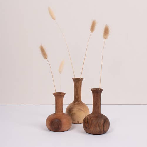 Walnut Wood Mini Vase, Joni: Large