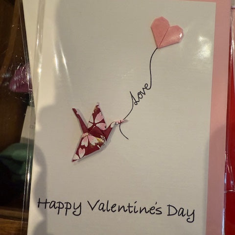 Origami Crane Valentines Card