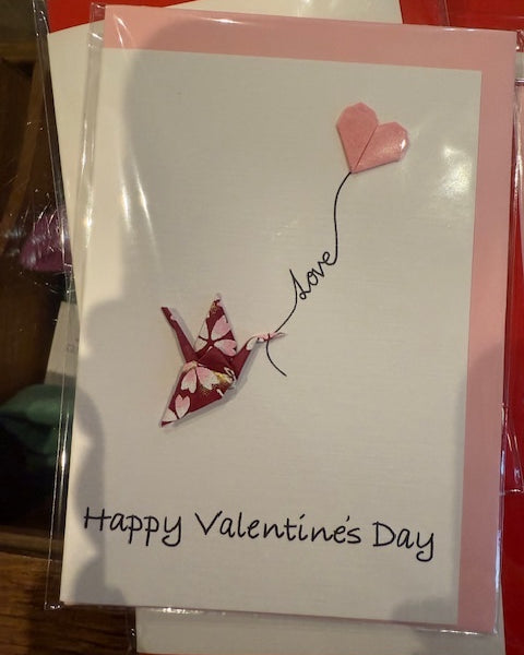 Origami Crane Valentines Card