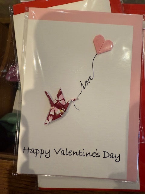 Origami Crane Valentines Card