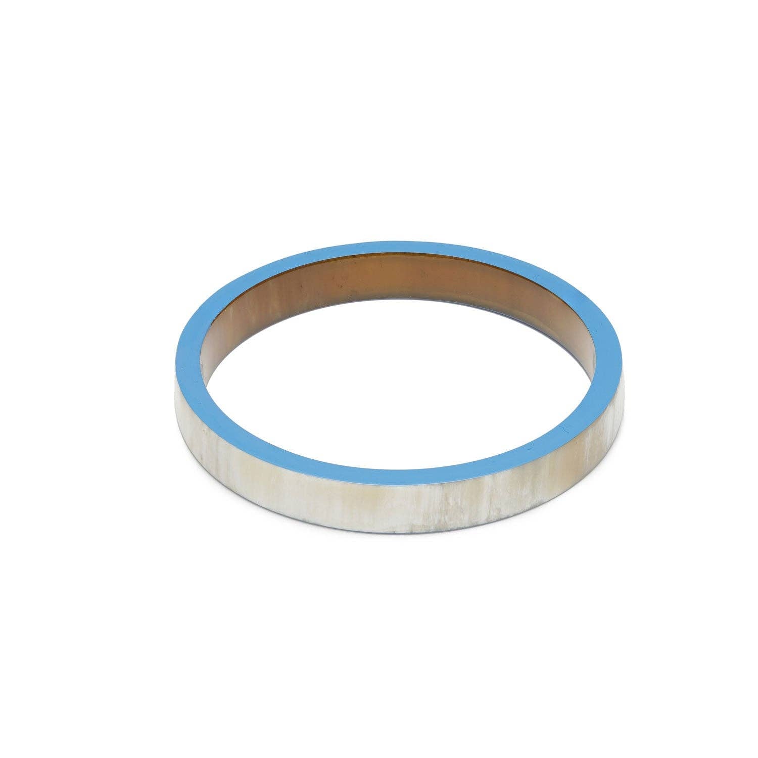 Slim blue and white Natural Bangle