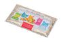 Silky milk chocolate bar with colorful cat illustrations on a white background