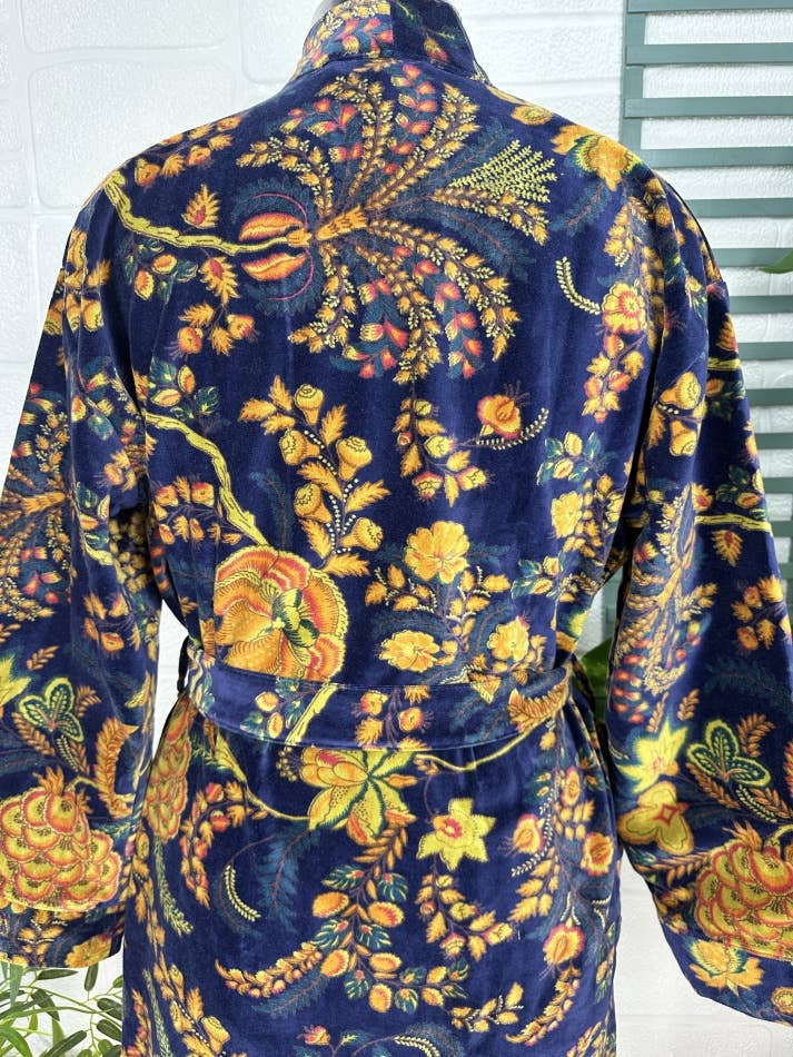 Deep Blue Luxury Velvet Robe