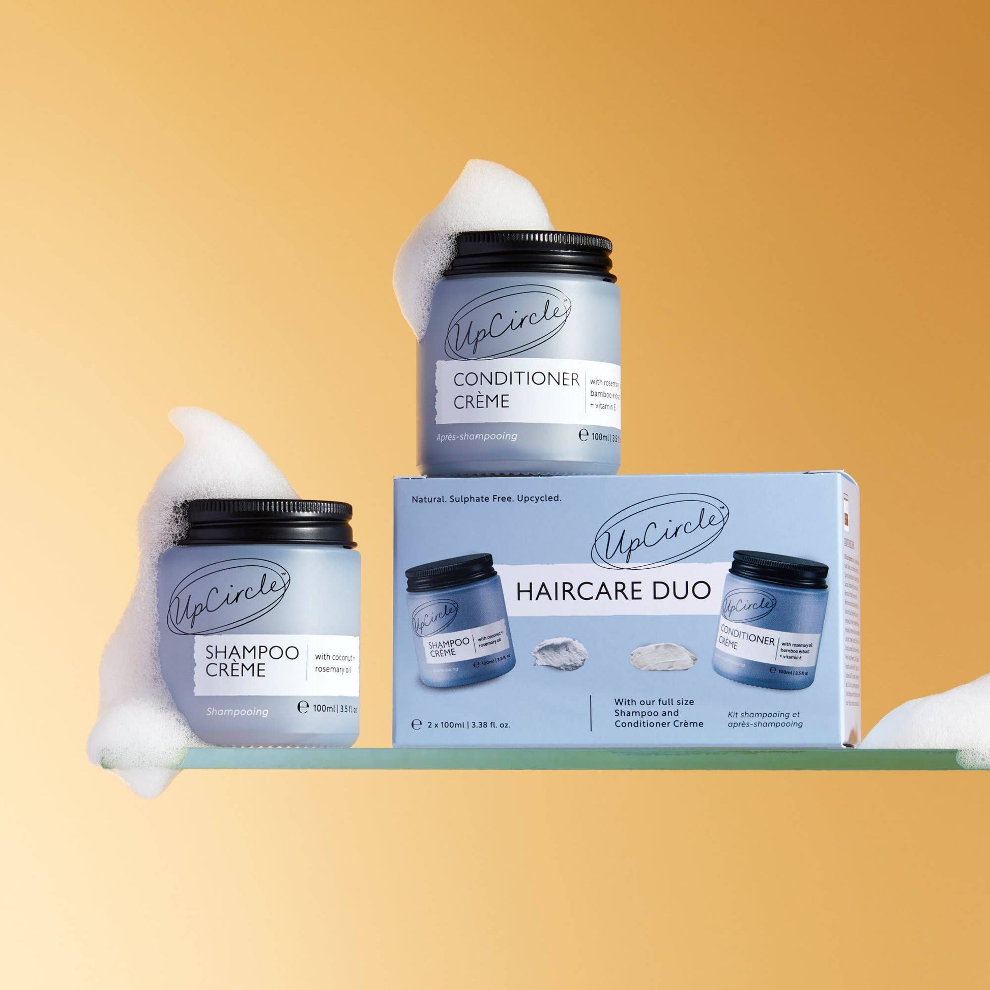 Vegan Spa Hair Care Duo with Coconut, Rosemary + Grapefruit Oils.