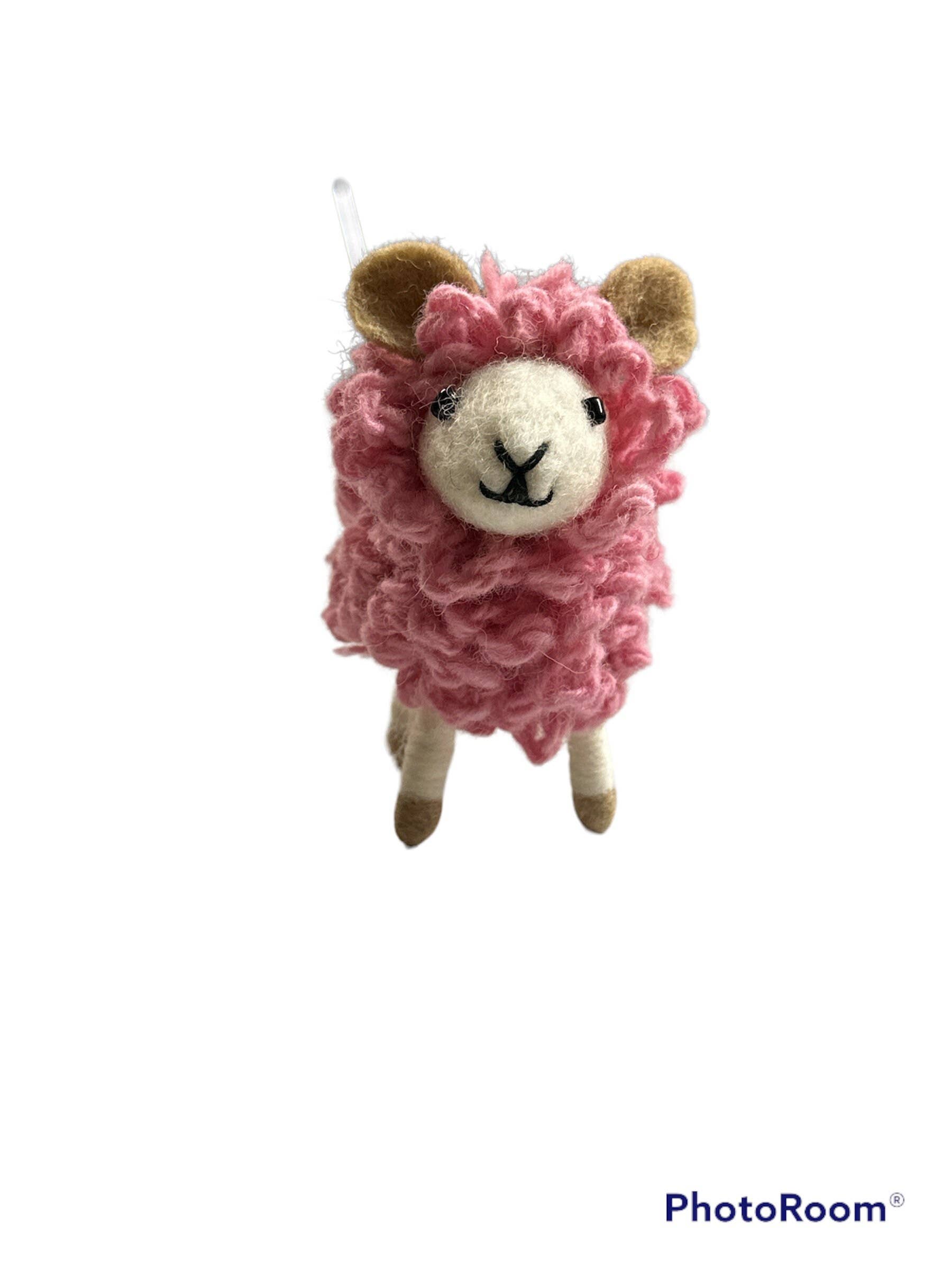 Handmade Pink Felt Pink Knot Sheep Decoration