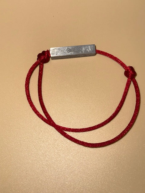 Ress - Red Cord Bracelet With Metal From F1 Car