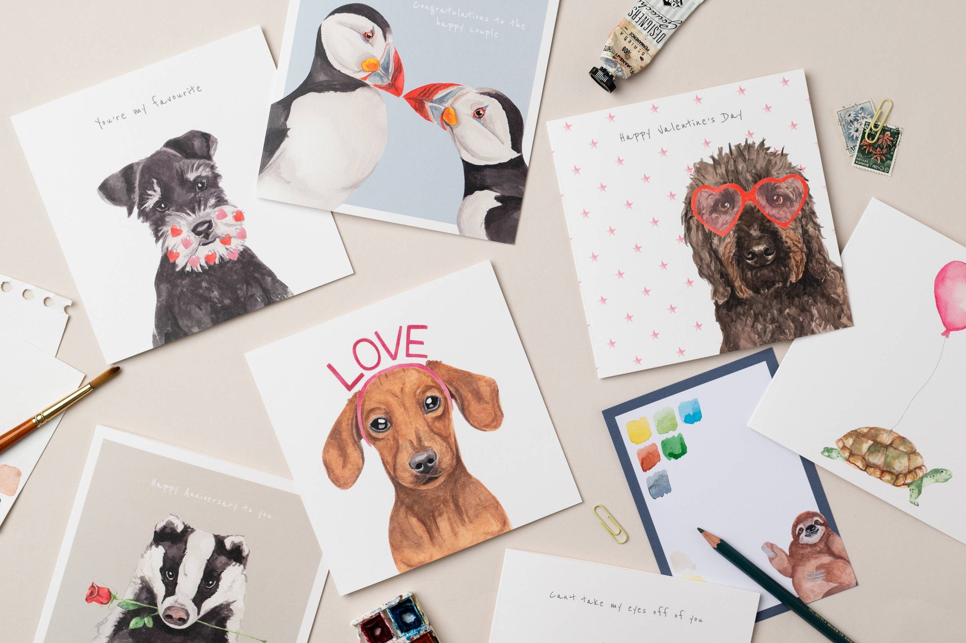 Dachshund Love Valentine card