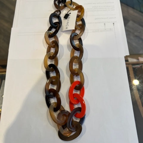 Branch - Natural & Orange Medium Necklace