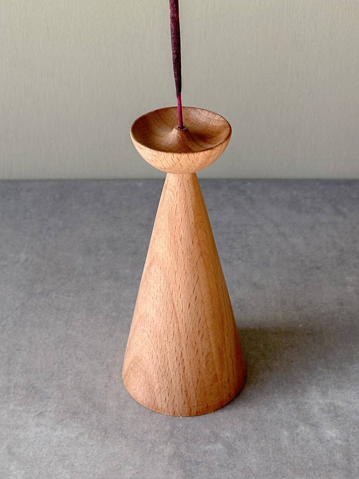 Scottish Beech Incense Holder, Cone