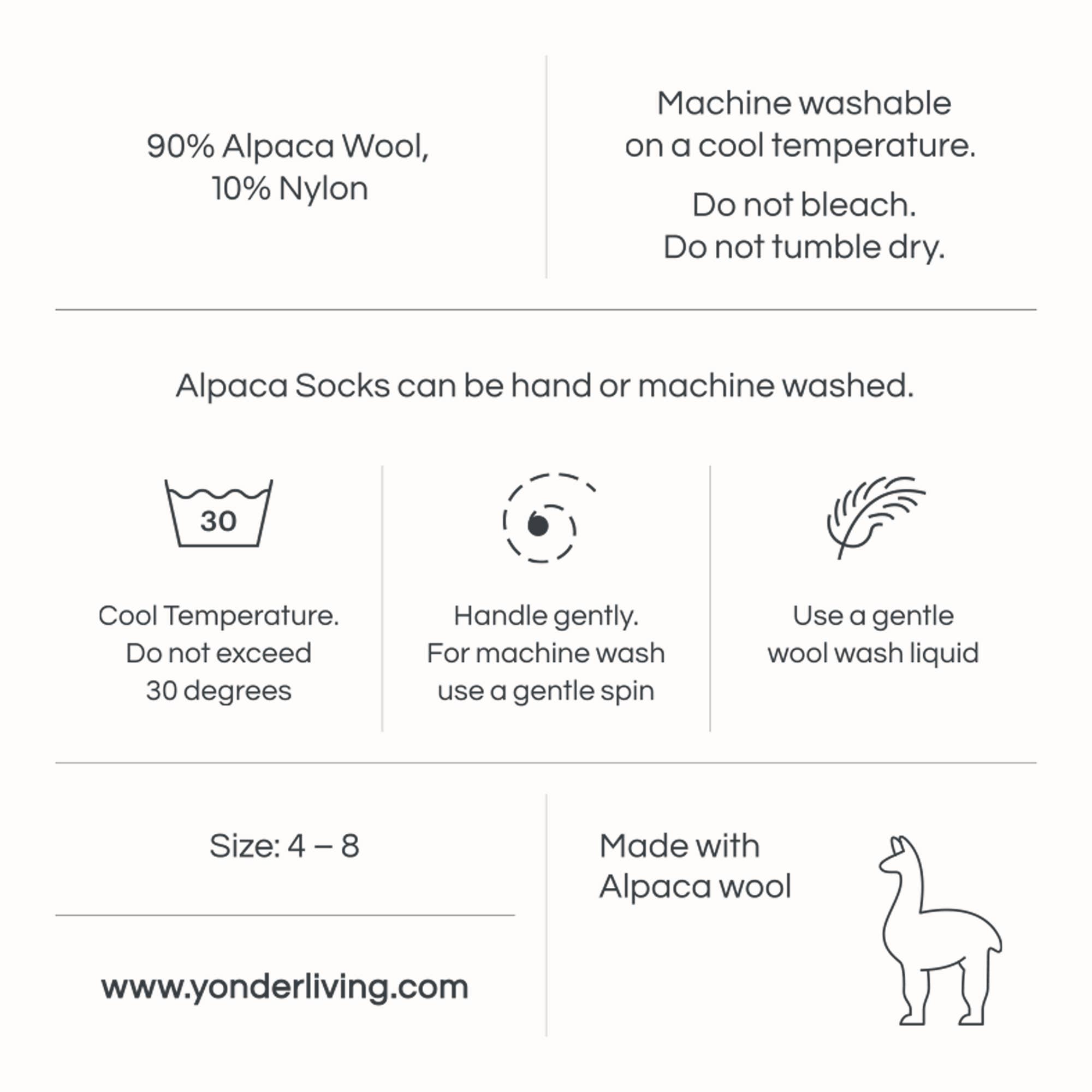 Alpaca Bed Socks | Ice: 4-8