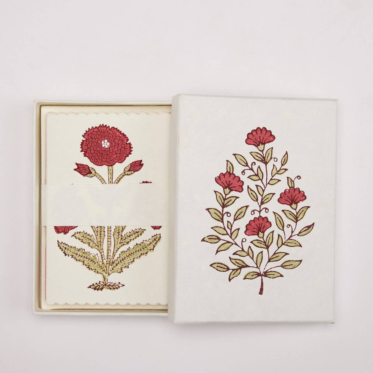 Boxed Artisan Notecard Set - Malika Scarlet