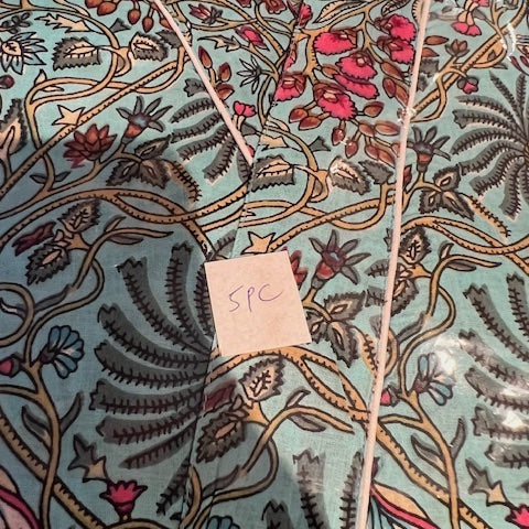 Kantha Kimono - Blue with Tropical Plants